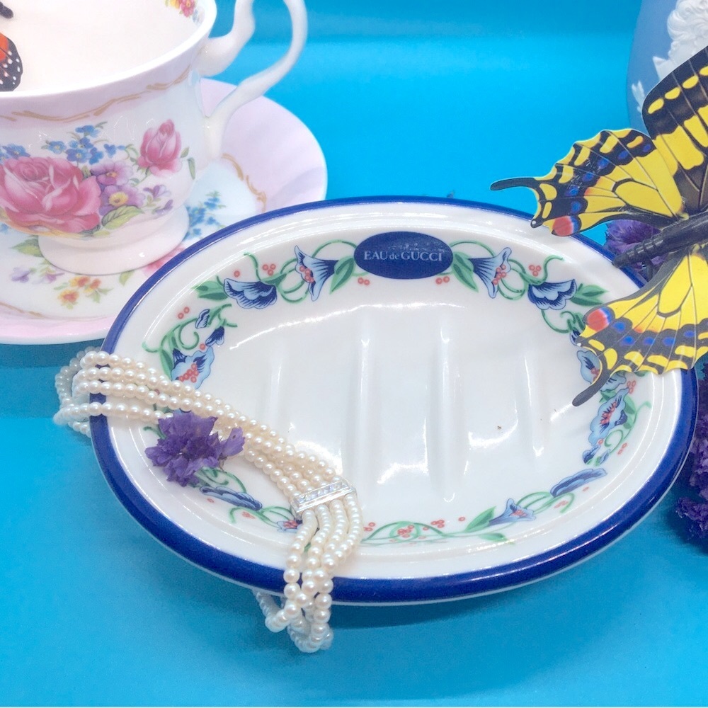 Gucci Vintage Porcelain Floral Soap Dish